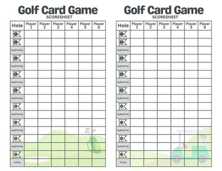 Download Free Golf Card Game Score Sheet PDF for Easy Scoring