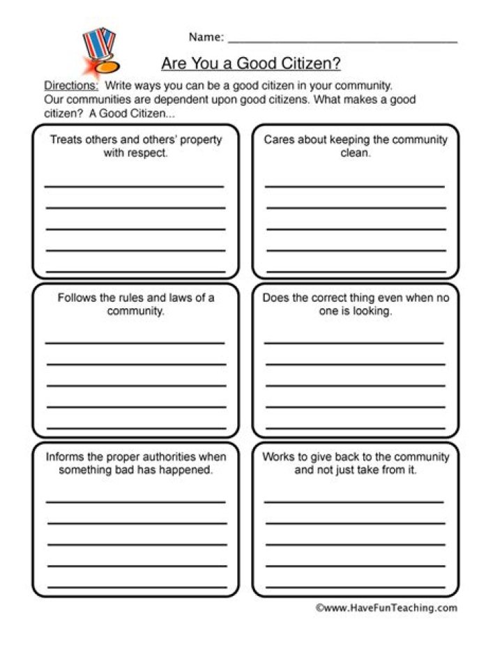 Good Citizenship Worksheets PDF: Free Printable Civics Activities for Students