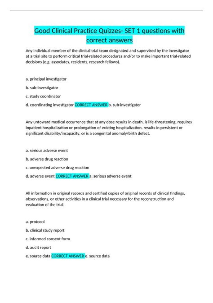 Good Clinical Practice Questions and Answers PDF: Essential Guide
