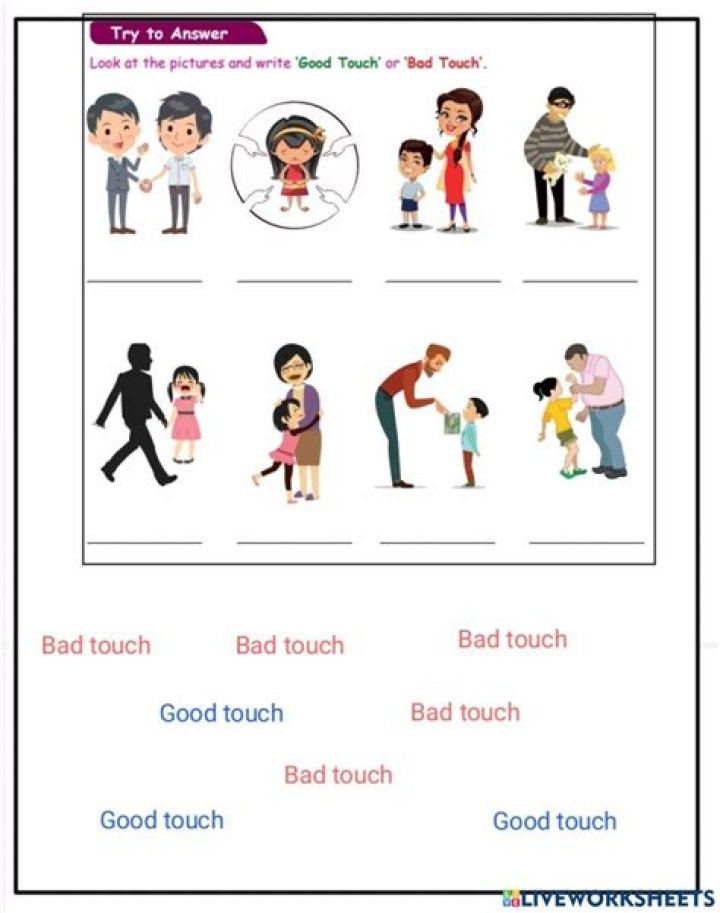 Good Touch Bad Touch Worksheets PDF: Safe Body Awareness Curriculum