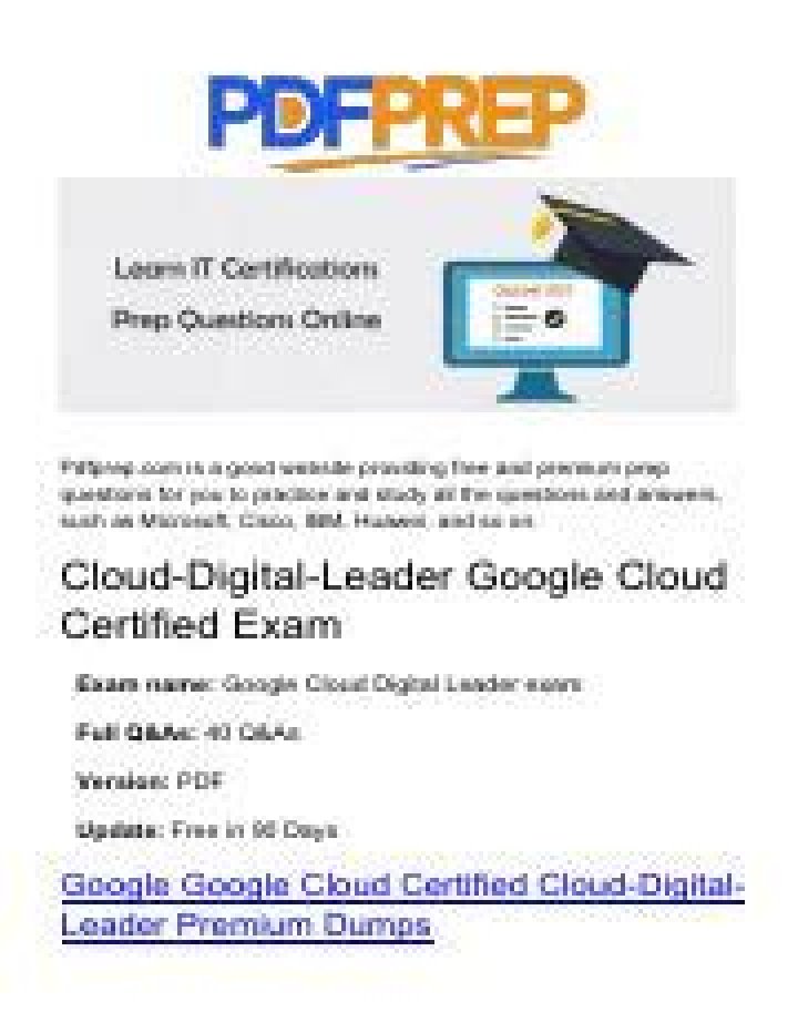 Free GCP Digital Leader Exam Questions PDF – Master the Certification