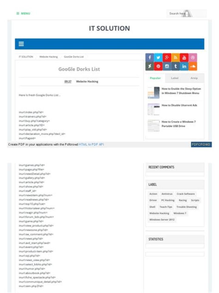 Free PDF Guide to Top Google Dorks List for Hackers