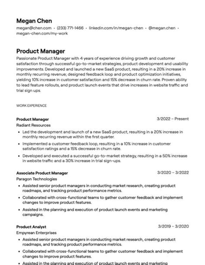 Download a Premium Product Manager Resume PDF for Googleship