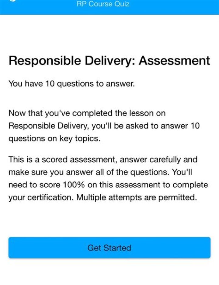 Gopuff Responsible Delivery Assessment Answers for Domain 10 PDF