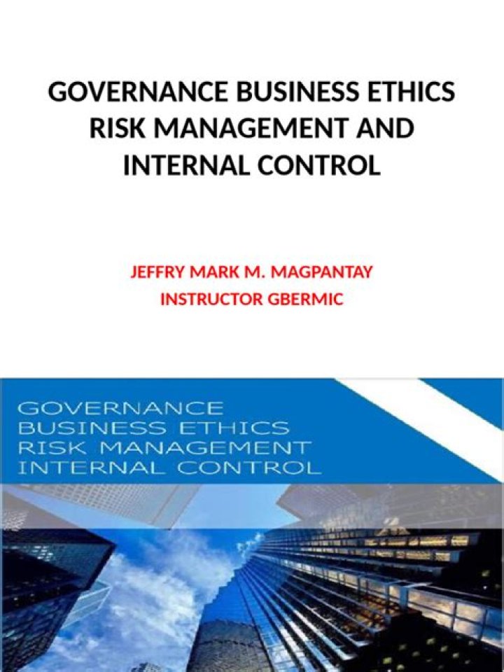 Governance, Business Ethics, Risk Management & Internal Control PDF Guide
