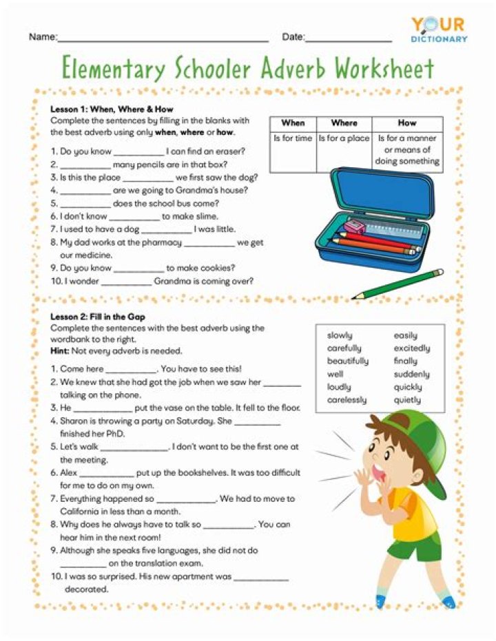 Free Grammar Worksheets for Middle School in PDF Format