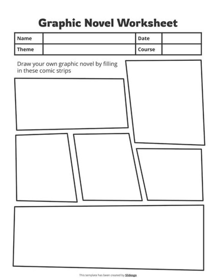 Graphic Novel Worksheet PDF for Creative Writers & Artists