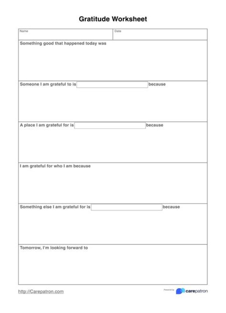 Gratitude PDF Worksheets: Free Printable Gratitude Journals