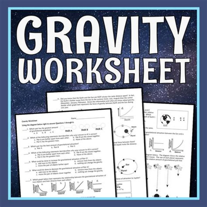 Free Gravity Worksheets for Middle School - Download PDF