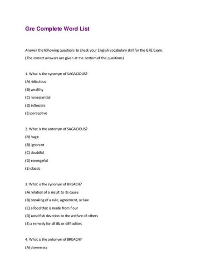 Complete GRE Word List PDF: Master Vocabulary for Success