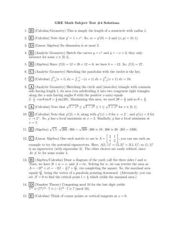 Free GRE Math Subject Test PDF: Full Practice Exams & Study Guide