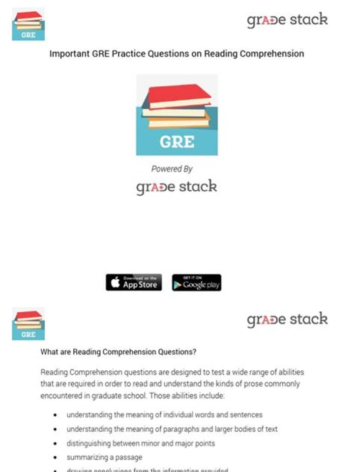 Free GRE Reading Comprehension Practice Questions PDF Download
