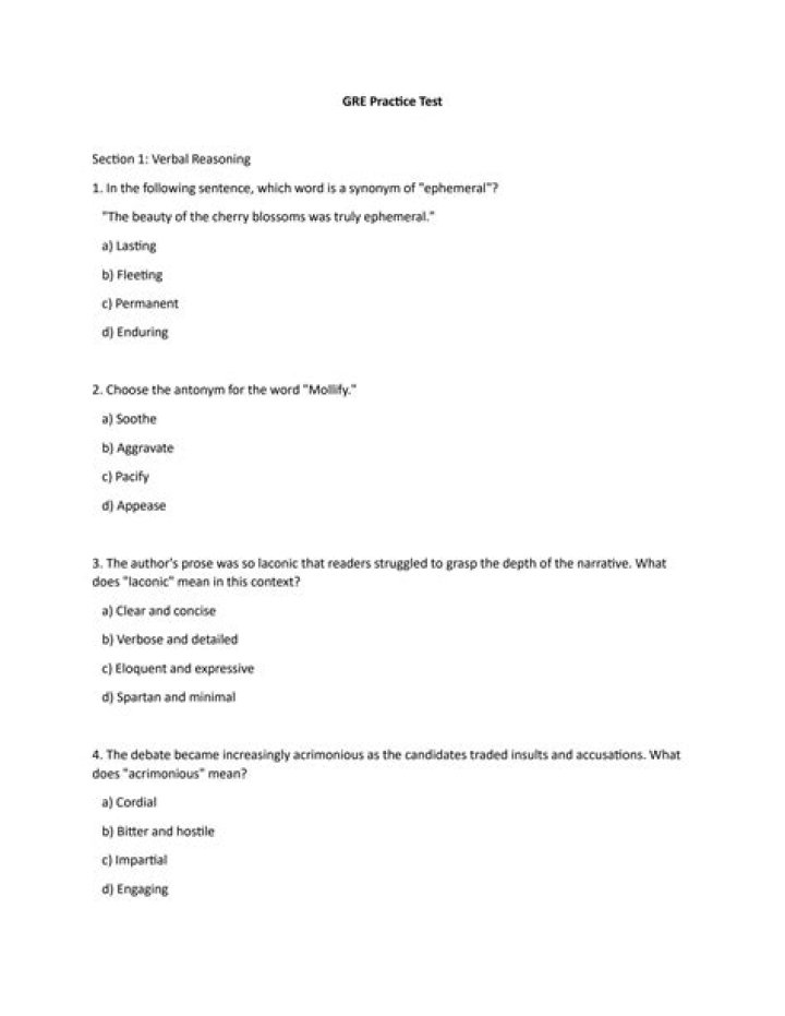 Free GRE Sample Questions and Answers PDF – Practice Now