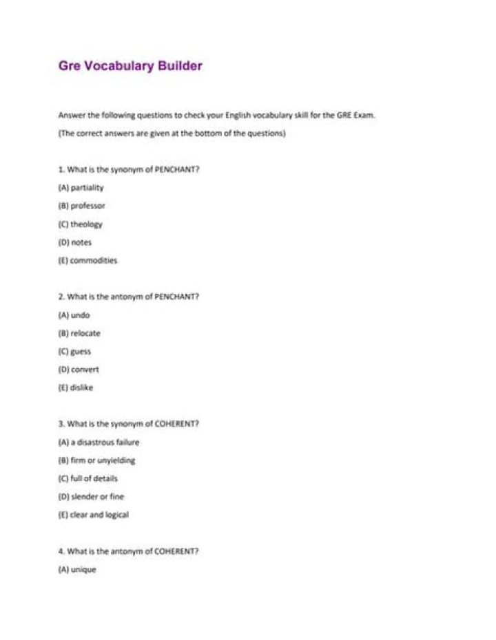 Free GRE Vocabulary Test PDF – Instant Download & Practice