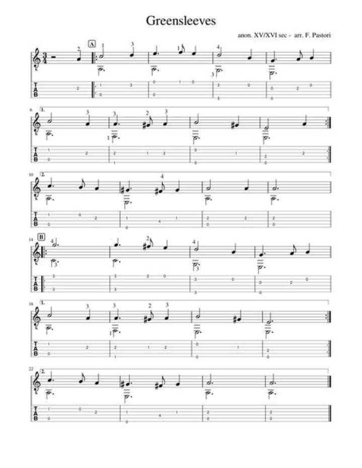 Greensleeves Guitar Sheet Music PDF – Play This Iconic Tune Instantly