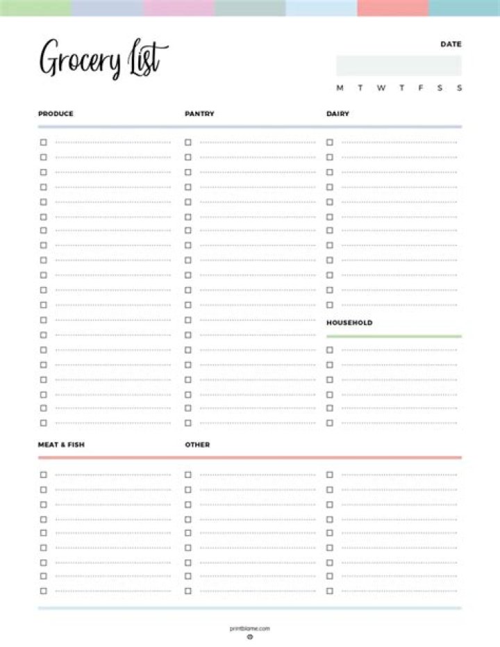 Download Free Grocery List PDF for Easy Shopping