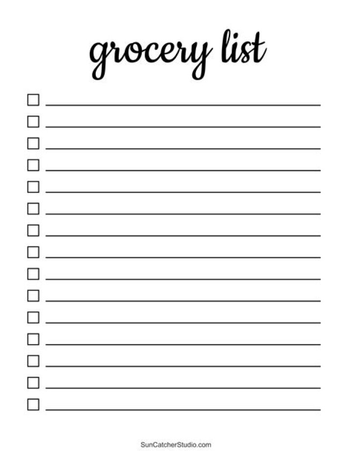 Free Printable Grocery List PDF – Save Time Shopping