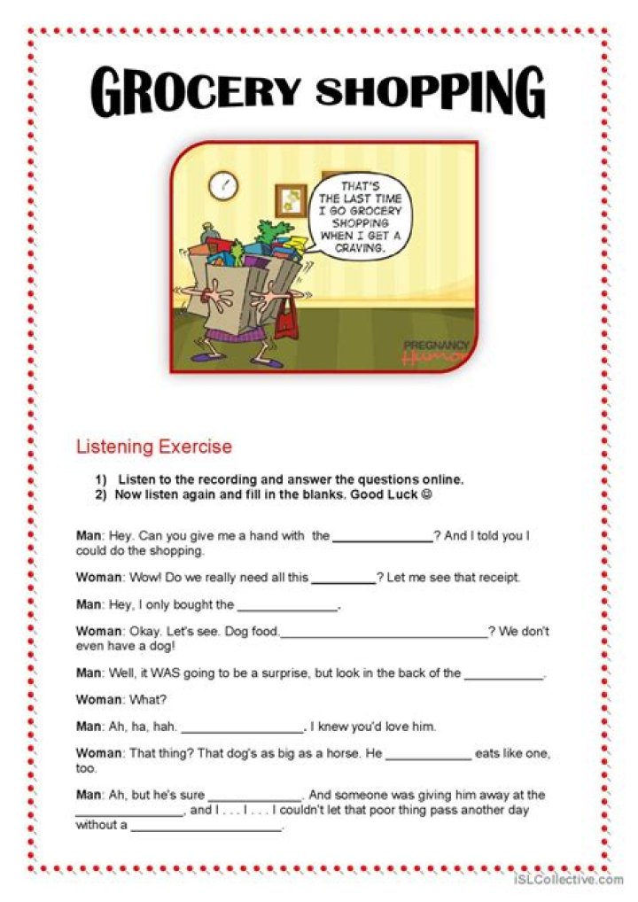 Free Grocery Shopping Worksheets PDF for Smart Shopping