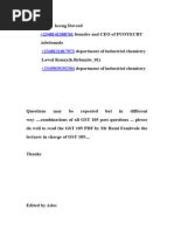 GST 105 Past Questions & Answers PDF – Download Complete Study Material