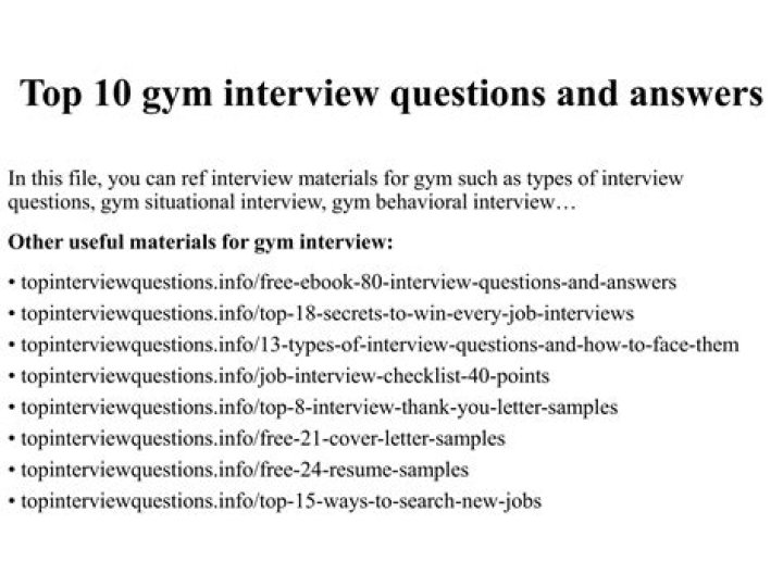 Gym Interview Questions & Answers PDF for Job Success