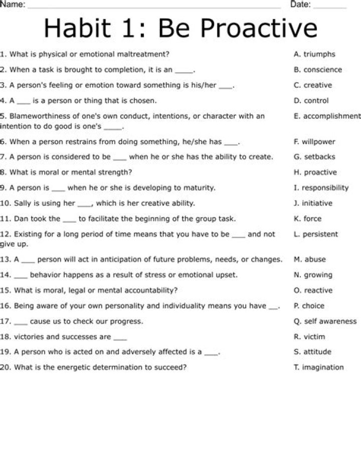 Habit 1: Be Proactive – Daily Worksheet to Take Action Today