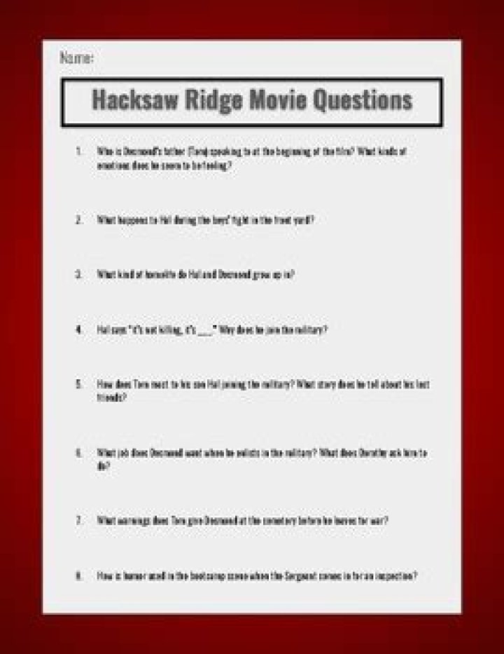Hacksaw Ridge Movie Questions and Answers PDF: Complete Study Guide