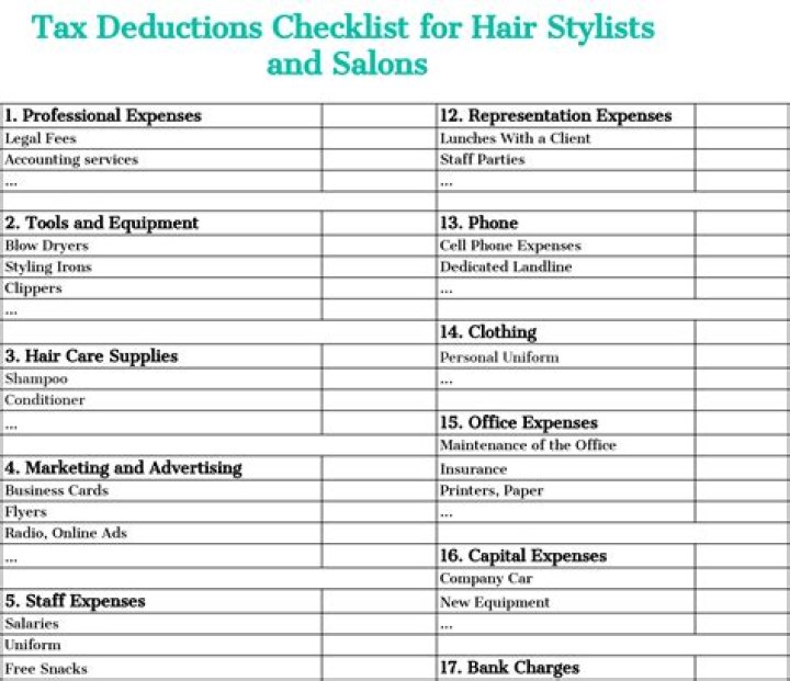 Free Hair Stylist Tax Deduction Worksheet PDF – Save Money Now