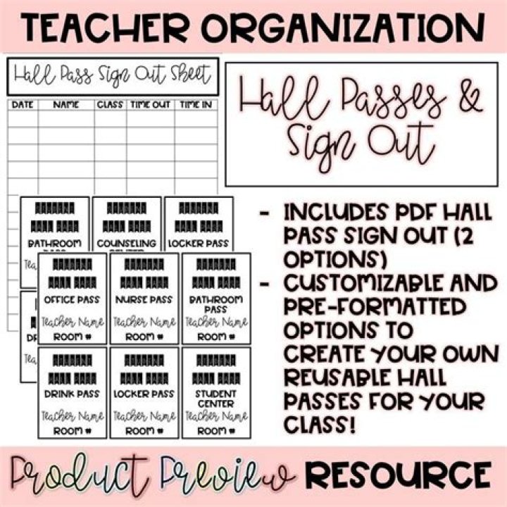 Download Free Hall Pass Sign Out Sheet PDF for Schools