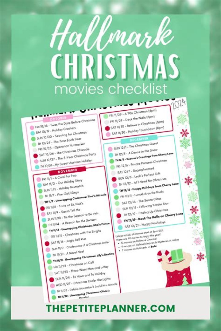Free 2024 Hallmark Christmas Movie List – Download Printable PDF