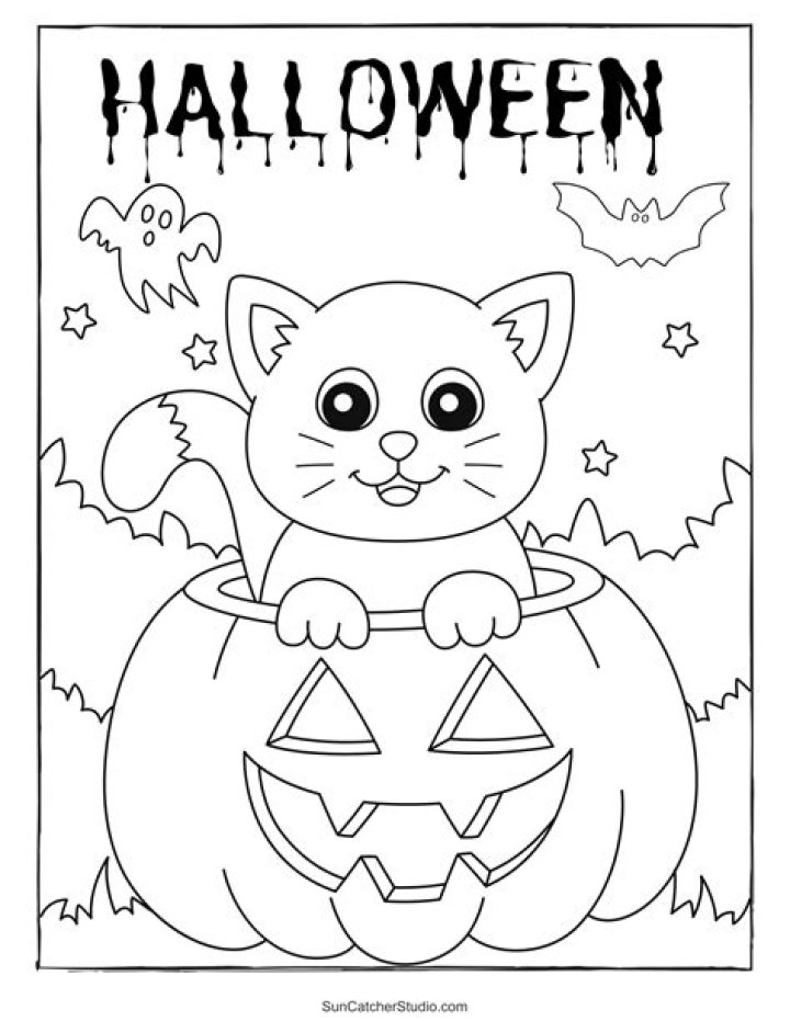 Halloween Coloring Sheets Printable PDF – Instant Download