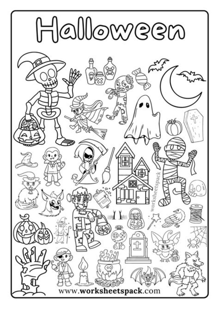 Free Halloween Coloring Worksheets PDF Download
