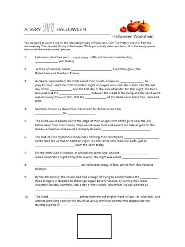 Halloween History Worksheet PDF – Fun Educational Activity for Students