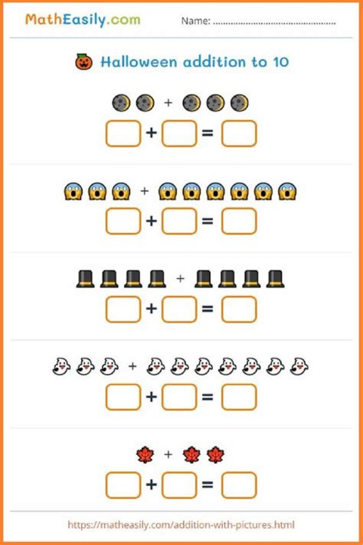 Halloween Math Worksheets PDF – Free Printable for Kids