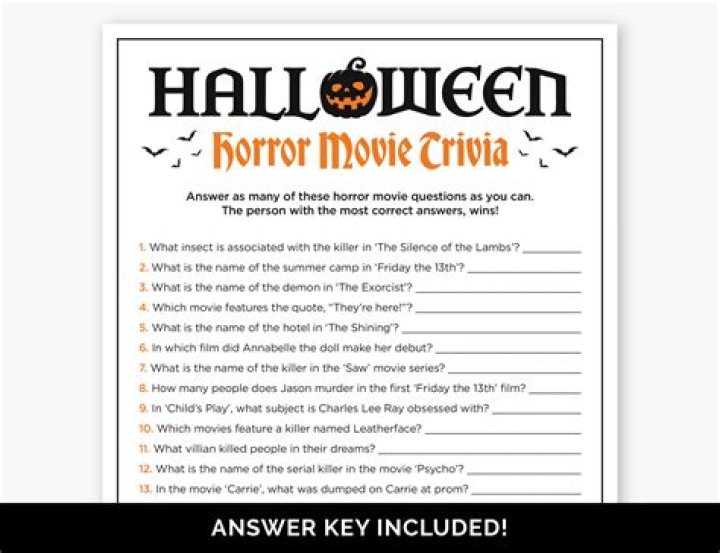 Halloween Movie Trivia Questions and Answers PDF