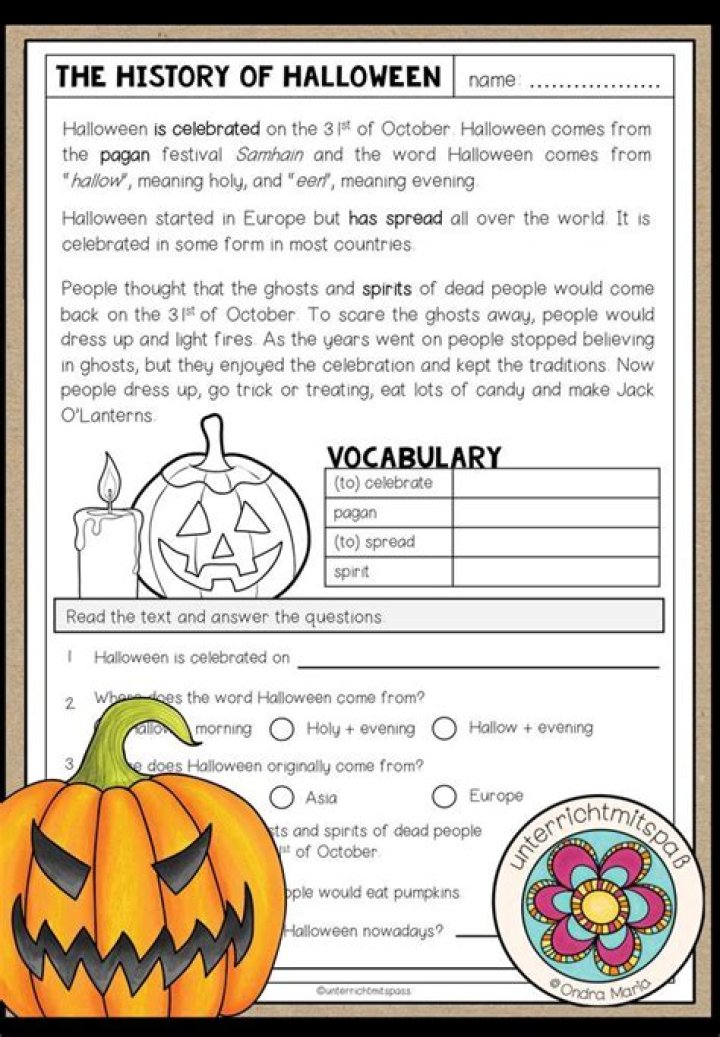 Halloween Reading Comprehension Worksheets PDF – Fun & Engaging Kids’ Activities