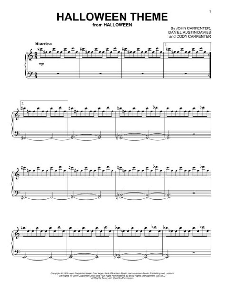 Halloween Theme Sheet Music PDF – Spooky Songs for Festive Playing