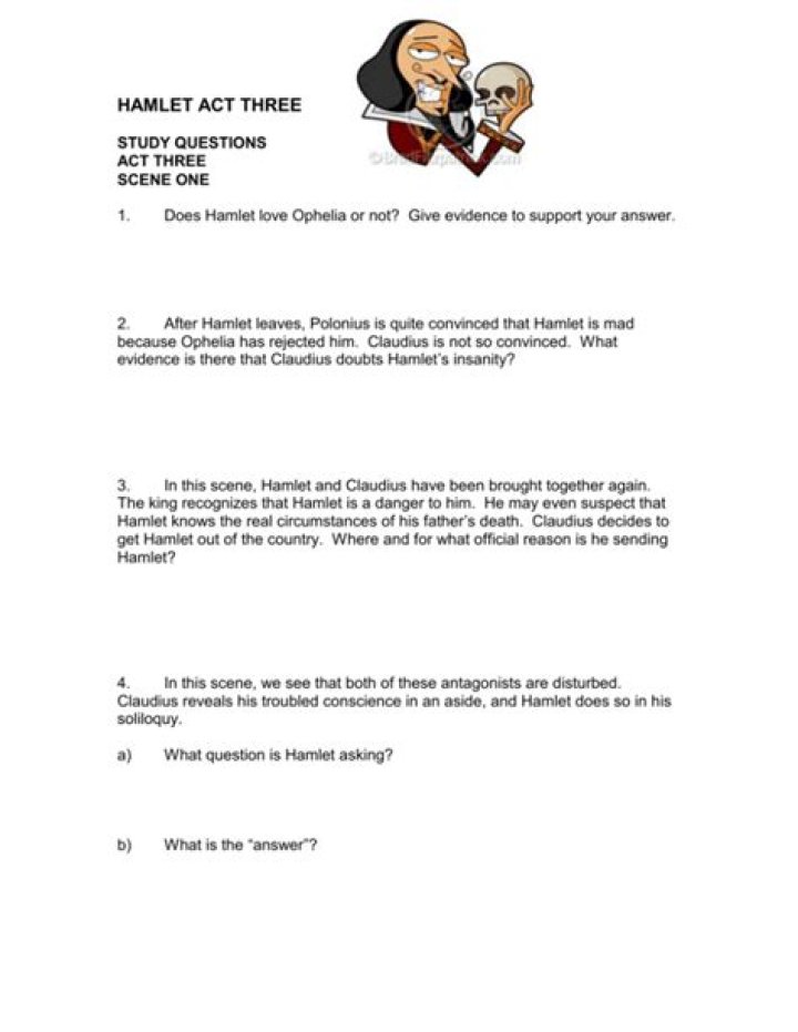 Hamlet Act 3 Questions & Answers PDF – Instant Study Guide