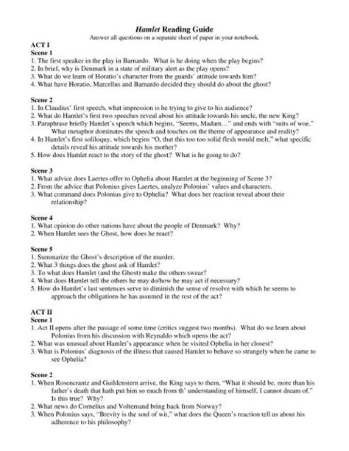 Hamlet Questions PDF: Essential Study Guide & Answers