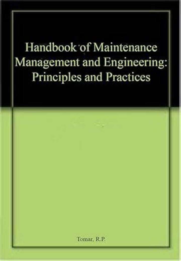 Handbook of Maintenance Management PDF – Essential Guide for Efficient Facility Care