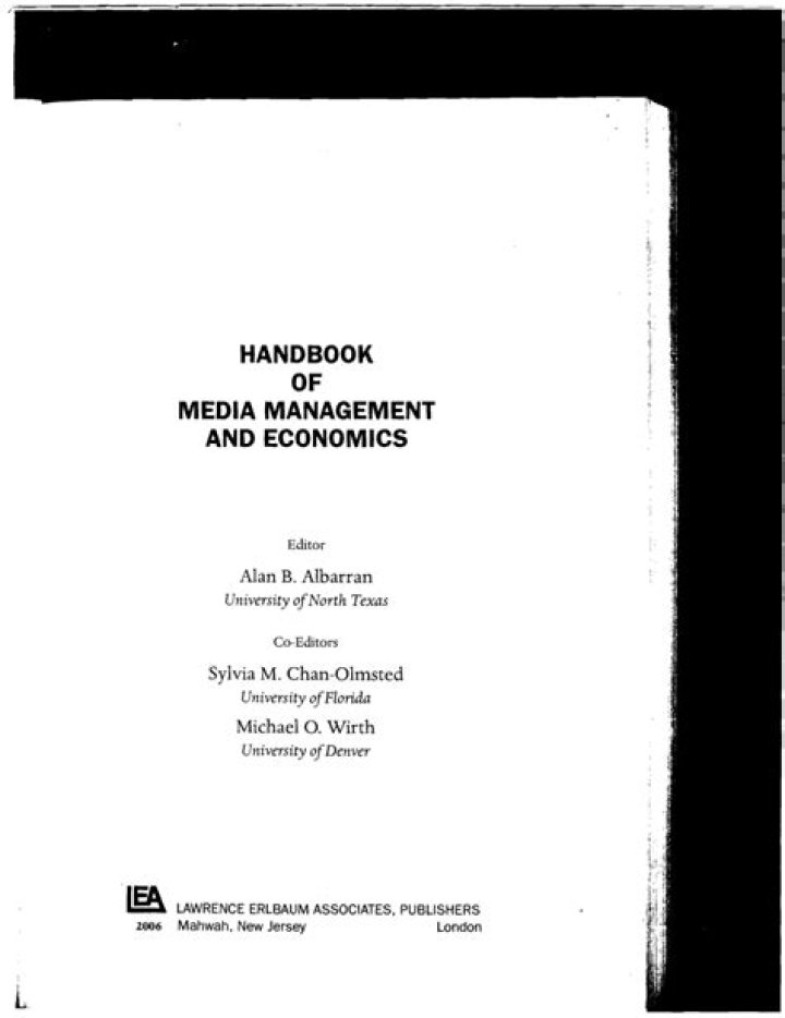 Handbook of Media Management and Economics: Complete PDF Guide