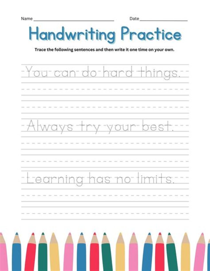 Handwriting Practice Sheets for Kindergarten PDF Download