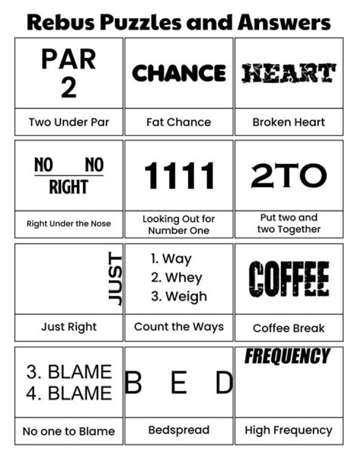 Hard Rebus Puzzles with Answers – Printable PDF