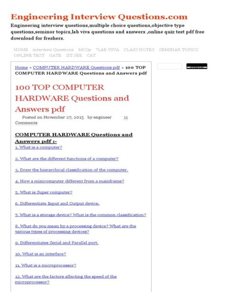 Hardware Questions and Answers PDF: Expert Solutions for Tech Enthusiasts