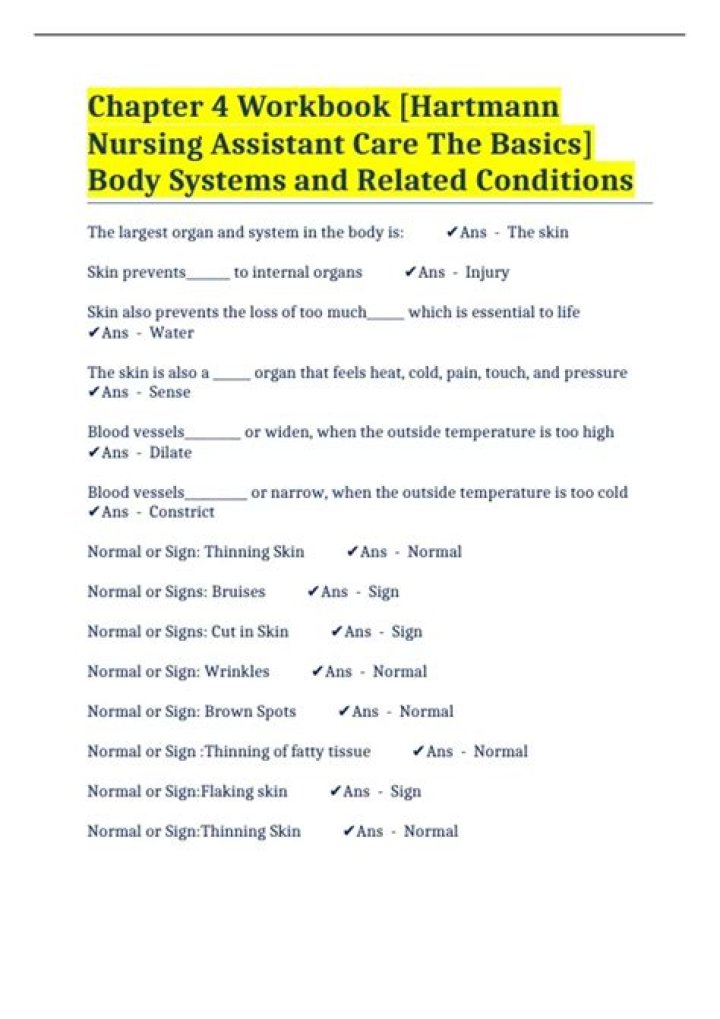 Hartman's Nursing Assistant Care Workbook 4th Edition Answer Key PDF – Instant Access