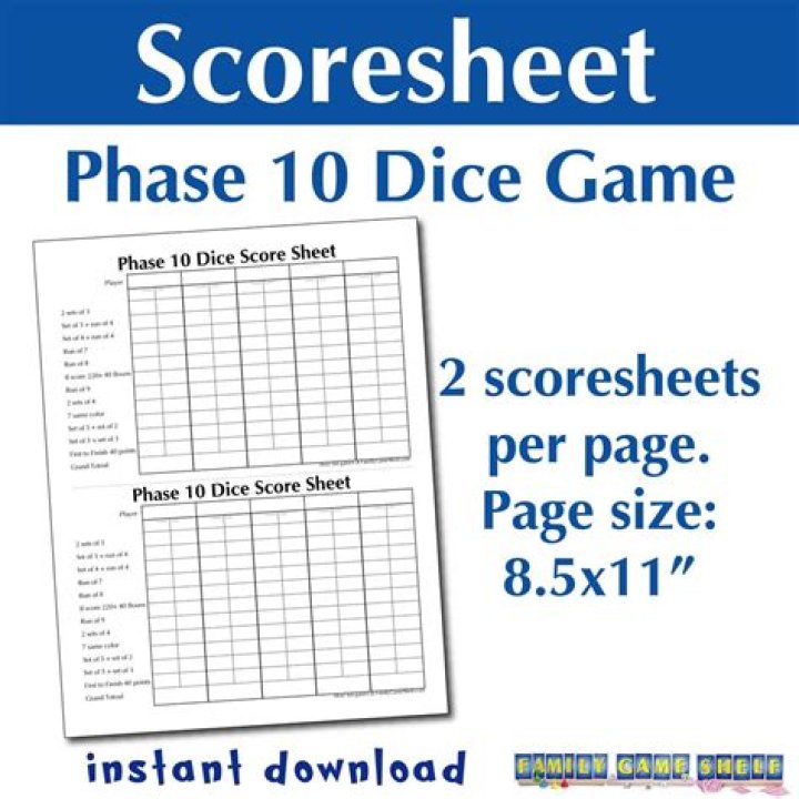 Harvest Dice Score Sheet PDF – Download Free Game Score Template