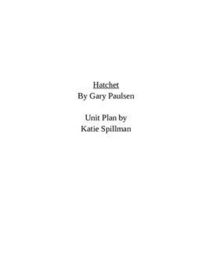 Hatchet Unit Plan PDF: Step-by-Step School Safety Training Plan