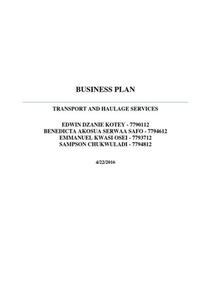 Haulage Business Plan PDF: Step-by-Step Guide to Launching a Profitable Freight Venture