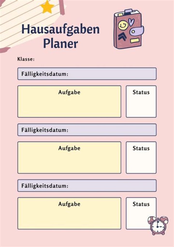 Hausaufgaben Planer PDF – Organize & Track Homework Easily