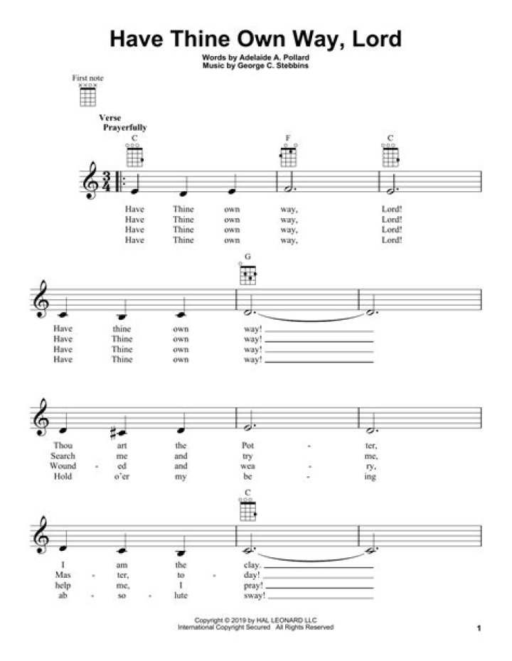 Have Thine Own Way: Lord's Sheet Music PDF for Singers