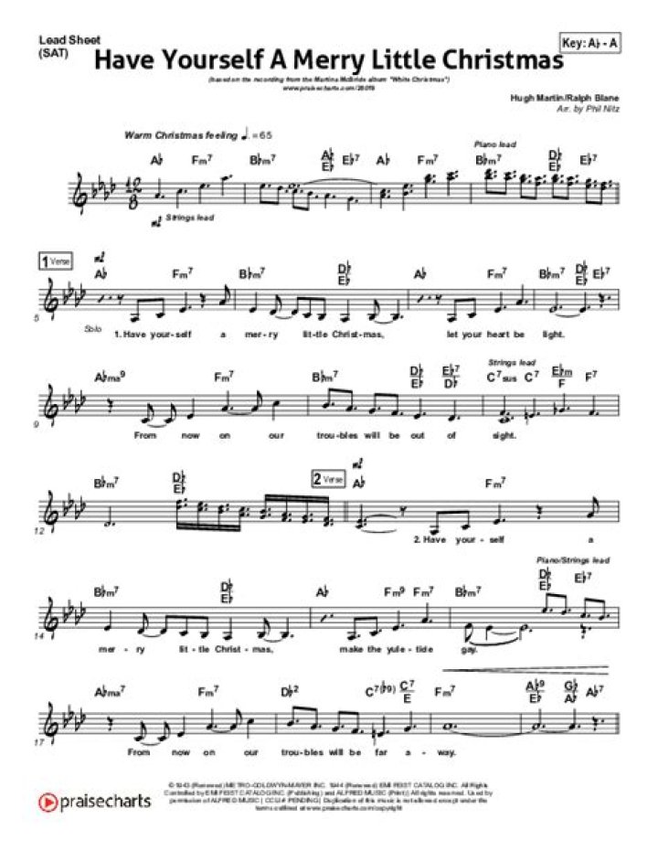 Free Christmas Lead Sheet PDF – Have Yourself a Merry Little Christmas
